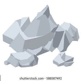 Vector Illustration Rock stone cartoon Set of different boulders Natural sea spa rock material game art