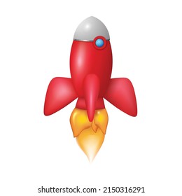 vector illustration rocket 3d icon design template