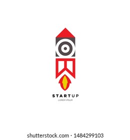 Vector Illustration Rocket Arrow for Start Up Logo Design