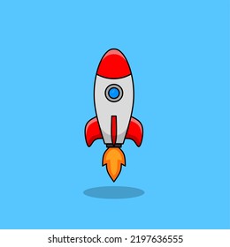 Vector illustration of a rocket cartoon 
