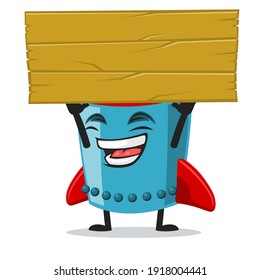 vector illustration of rocket character or mascot says with blank balloon speech