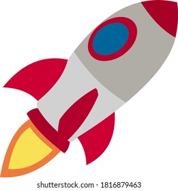 Vector illustration of a rocket emoticon