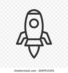 Vector Illustration Of Rocket Icon In Dark Color And Transparent Background(png).