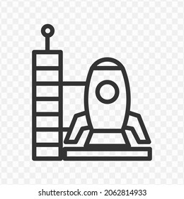 Vector Illustration Of Rocket Icon In Dark Color And Transparent Background(png).