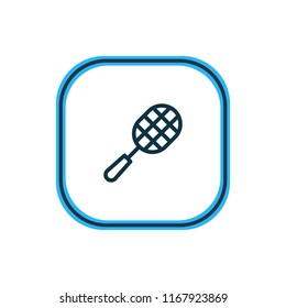 Vector illustration of rocket icon line. Beautiful entertainment element also can be used as tennis icon element.