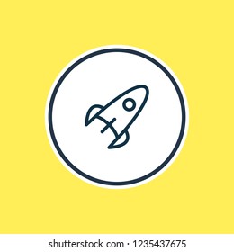 Vector illustration of rocket icon line. Beautiful transit element also can be used as shuttle icon element.