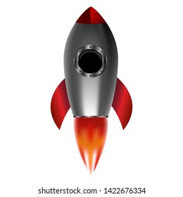 Vector illustration of a rocket. Rocket isolated on white background