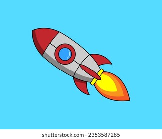 Vector Illustration of Rocket Launch