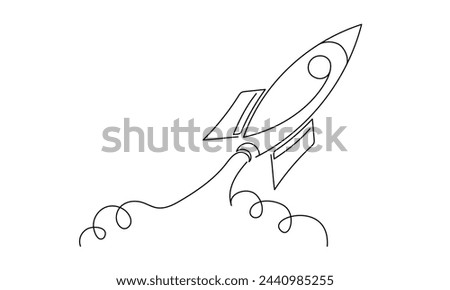 Vector illustration of rocket launch icon for web, mobile, and marketing. Ideal for aerospace, tech or new ventures.