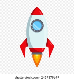 Vector illustration of rocket on transparent background