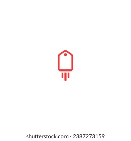 vector illustration of rocket pricing
