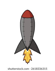 Vector illustration rocket ready to launch