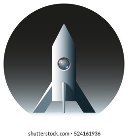 Vector illustration with rocket ship