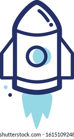 Vector illustration 
rocket, spaceship. Flat design.