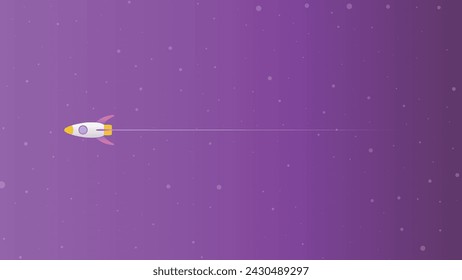 vector illustration of a rocket at the speed of light, space theme background design