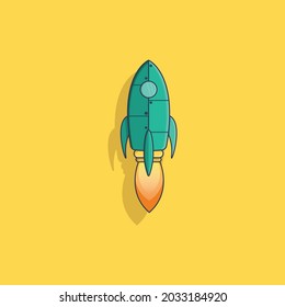 vector illustration of a rocket, suitable for application on your website, smartphone applications, children's toy logos, etc.