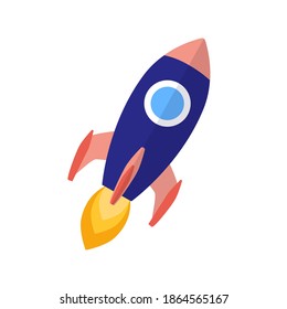 vector illustration of a rocket that is taking off. Flat style