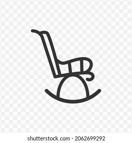 Vector Illustration Of Rocking Chair Icon In Dark Color And Transparent Background(png).