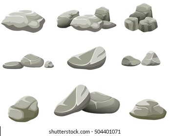 Vector illustration of The rocks on a white background
