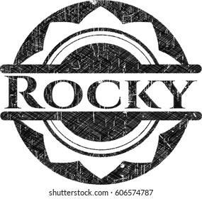 Vector Illustration of Rocky chalk emblem, retro style, chalk or chalkboard texture