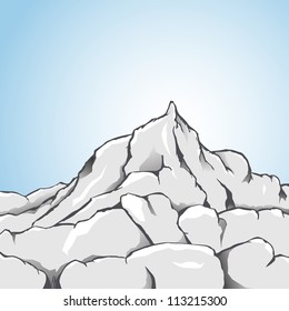 Vector illustration of a rocky mountain.