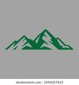 Vector illustration of rocky mountain icon. Iceberg symbol on gray background.