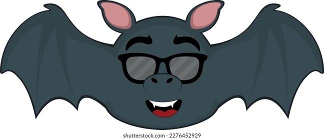 vector illustration of rodent bat cartoon with sunglasses