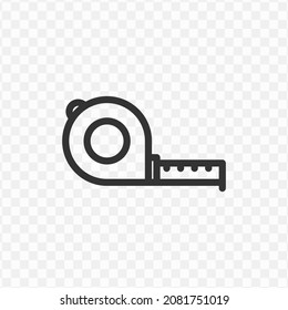 Vector illustration of roll meter icon in dark color and transparent background(png).