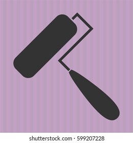 Icono vectorial del vector del pincel de rodillo

