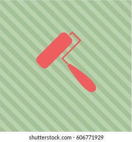 Vector Illustration of Roller brush icon in Peach  Color
