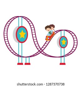 Vector Illustration Of Roller Coaster