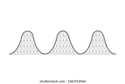 Ilustración vectorial de una montaña rusa - estructura.