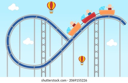 487 Roller coaster rounds flat Images, Stock Photos & Vectors ...