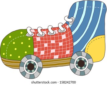 Vector illustration of a roller skate
