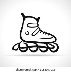 Vector illustration of roller skate black icon