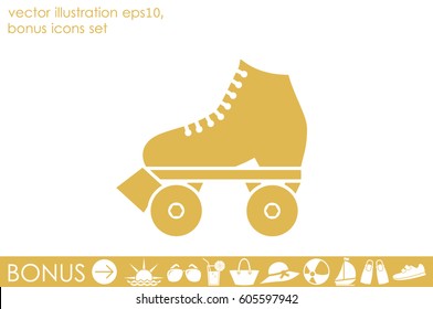 vector illustration of roller skate icon