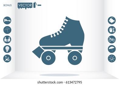 vector illustration of roller skate icon