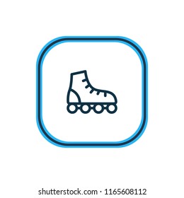 Vector illustration of roller skates icon line. Beautiful vehicle element also can be used as rollerblading icon element.
