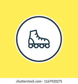Vector illustration of roller skates icon line. Beautiful transit element also can be used as rollerblading icon element.