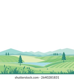 Vector Illustration of Rolling Hills Landscape