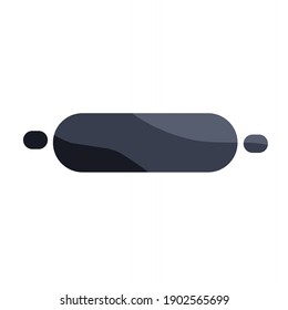 vector illustration of a rolling pin icon.  flat minimalist design eps 10