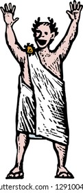 Vector illustration of a Roman emperor