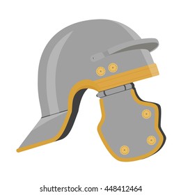 Vector illustration roman helmet. Ancient helmet icon