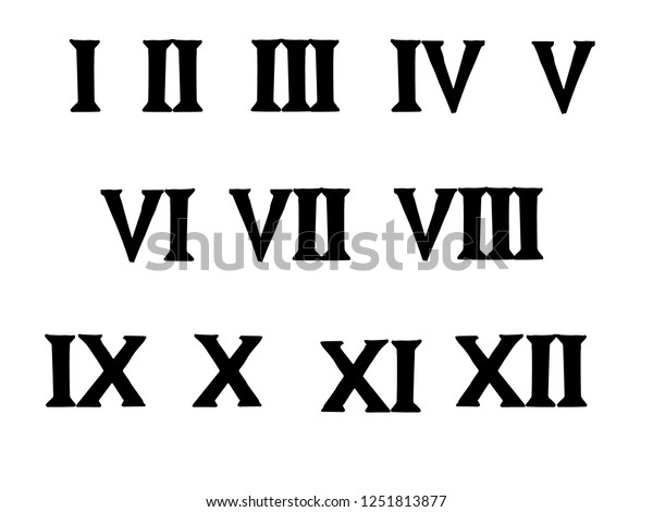 Vector Illustration Roman Numeral Symbols Stock Vector (Royalty Free ...