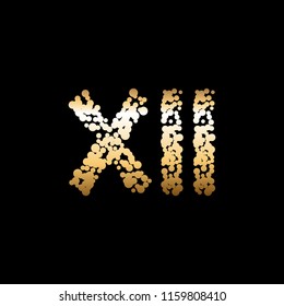 Vector illustration of Roman numerals - 12