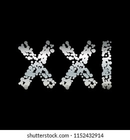 Vector illustration of Roman numerals - 21