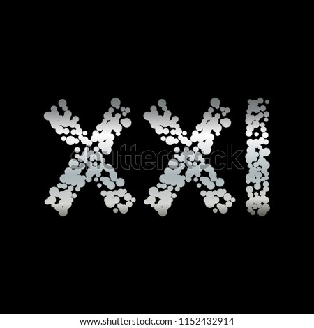 Vector illustration of Roman numerals - 21