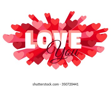 Vector illustration Romance heart spray LOVE greeting card or invitation