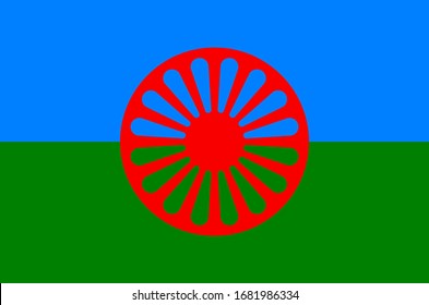 Vector illustration of romani flag. Gypsy flag vector.