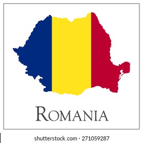 Vector illustration of Romania flag map